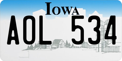 IA license plate AOL534
