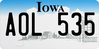 IA license plate AOL535