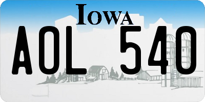 IA license plate AOL540