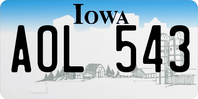 IA license plate AOL543