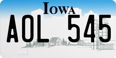 IA license plate AOL545