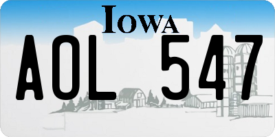 IA license plate AOL547