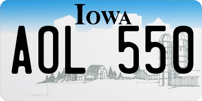 IA license plate AOL550