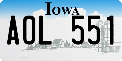 IA license plate AOL551