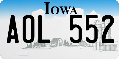IA license plate AOL552
