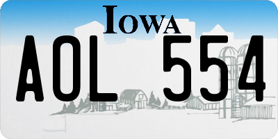 IA license plate AOL554