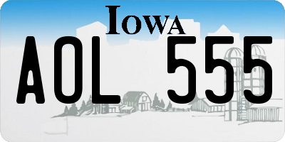 IA license plate AOL555