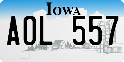 IA license plate AOL557