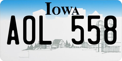 IA license plate AOL558