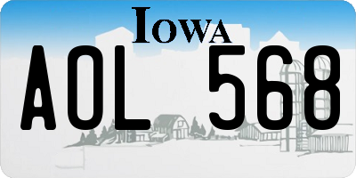 IA license plate AOL568