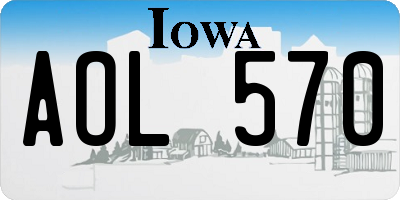 IA license plate AOL570