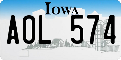 IA license plate AOL574