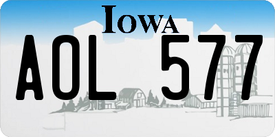 IA license plate AOL577
