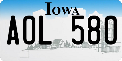 IA license plate AOL580