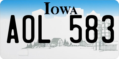 IA license plate AOL583