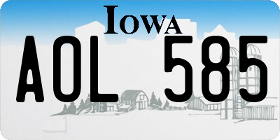 IA license plate AOL585
