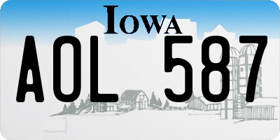 IA license plate AOL587