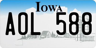 IA license plate AOL588