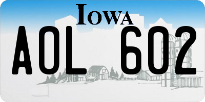 IA license plate AOL602