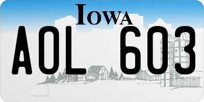 IA license plate AOL603