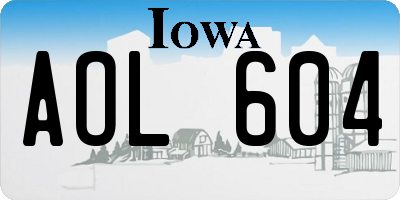 IA license plate AOL604