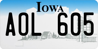 IA license plate AOL605