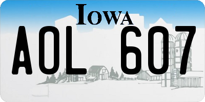 IA license plate AOL607
