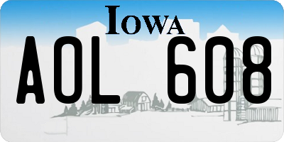 IA license plate AOL608
