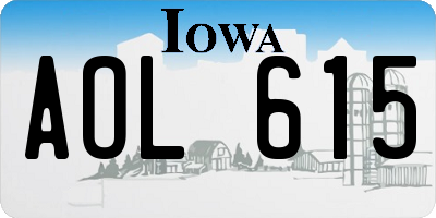 IA license plate AOL615