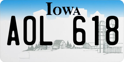 IA license plate AOL618