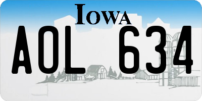 IA license plate AOL634