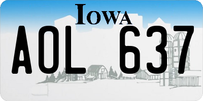 IA license plate AOL637