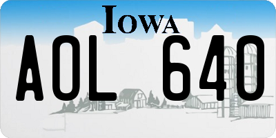 IA license plate AOL640
