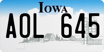 IA license plate AOL645