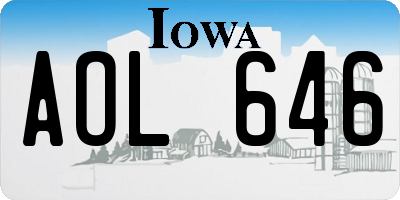 IA license plate AOL646