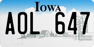 IA license plate AOL647