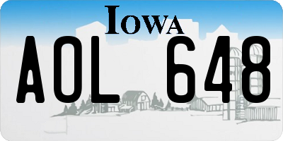 IA license plate AOL648