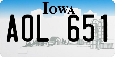 IA license plate AOL651