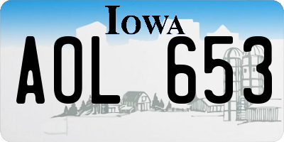 IA license plate AOL653