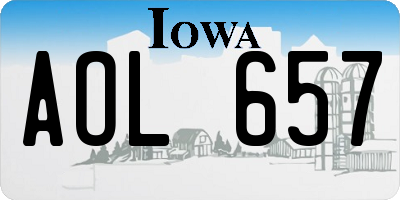 IA license plate AOL657