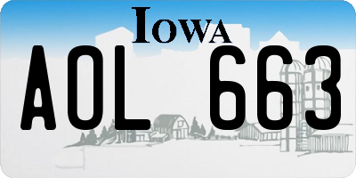 IA license plate AOL663