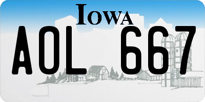 IA license plate AOL667