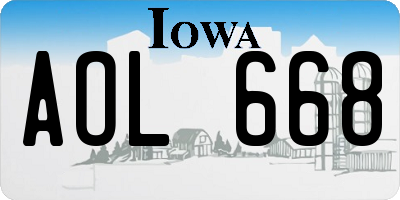 IA license plate AOL668