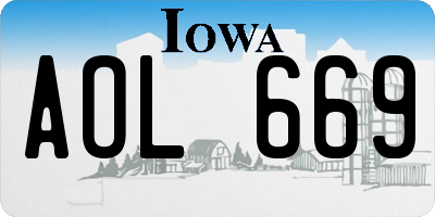 IA license plate AOL669