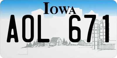 IA license plate AOL671