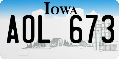 IA license plate AOL673