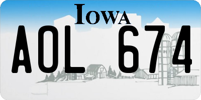 IA license plate AOL674