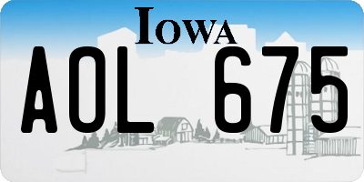 IA license plate AOL675