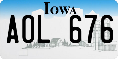 IA license plate AOL676