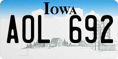 IA license plate AOL692